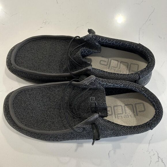 Hey Dude Wally Sox Micro Shoes Mens Size 12 black Gray Slip-On Loafers EU 45 - Picture 8 of 13